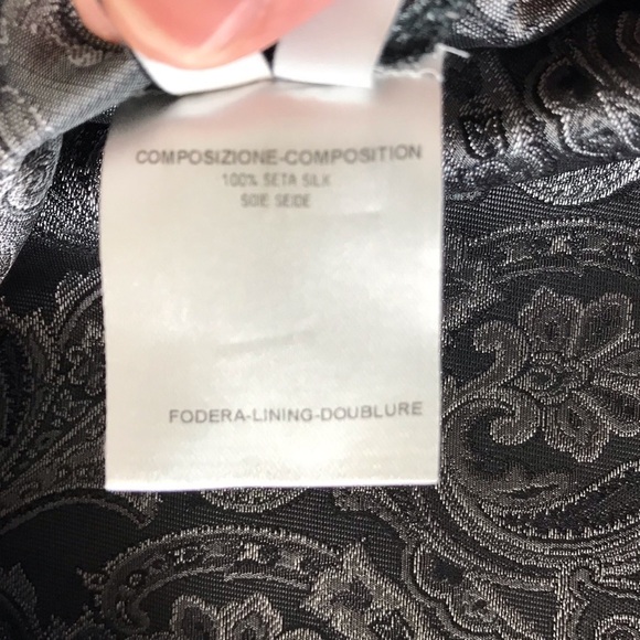 Balenciaga Paris Women’s Black and Silver Silk Printed Pencil Skirt Size 38 - Picture 5 of 9